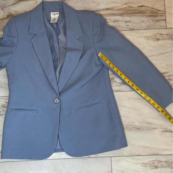 Liz Baker Petite Light Blue Skirt Suit Set – Size 12P & 14P - Picture 6 of 12